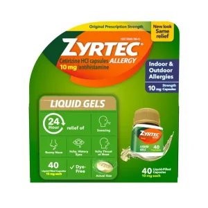 Zyrtec Allergy Relief Tablets – 24 Hour, Non-Drowsy